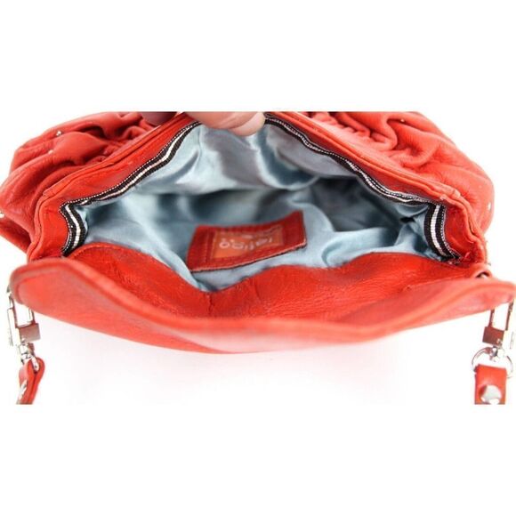 Latico SOFT RED GENUINE LEATHER STUDDED X-BODY SHOULDER BAG HANDBAG CLUTCH PURSE - Picture 10 of 16